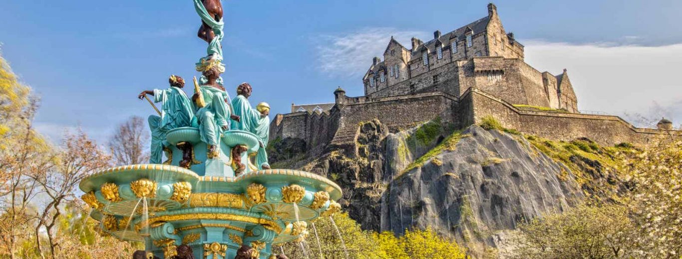 Fontaine Ross, château d'Édimbourg, Édimbourg, Écosse, Royaume-Uni