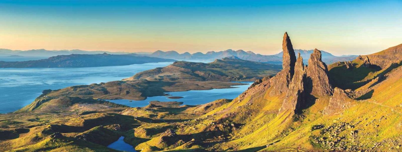 Formation rocheuse du Old Man of Storr ile de Skye Ecosse Royaume-Uni