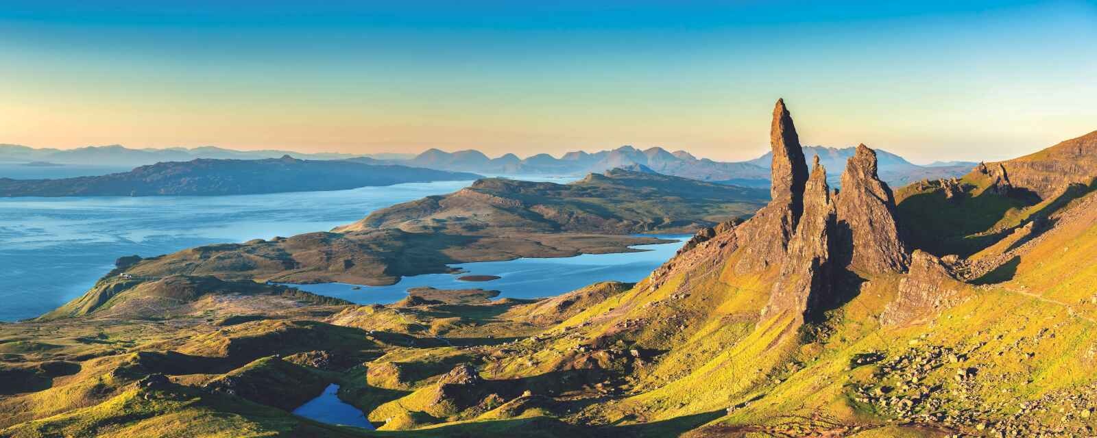 Formation rocheuse du Old Man of Storr ile de Skye Ecosse Royaume-Uni
