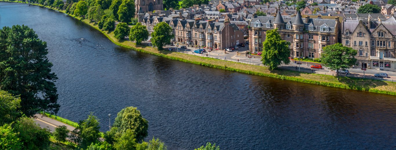 Vue sur Inverness depuis le chateau d'Inverness Ecosse Royaume-Uni