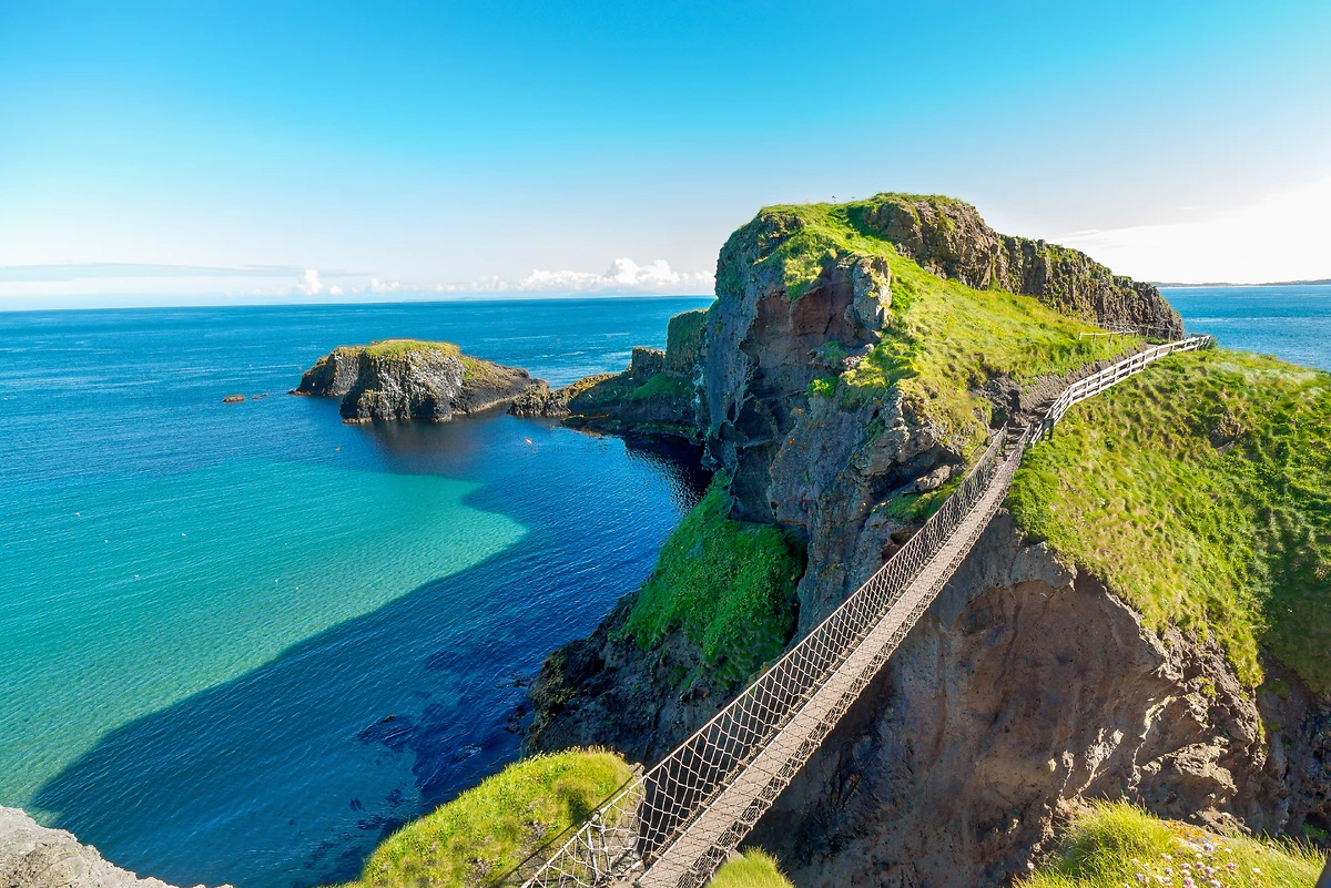 Pont de corde de Carrick-a-Rede, Comté d'Antrim, Irlande du Nord
